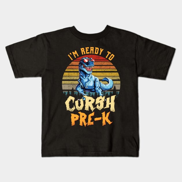 I'm Ready To Crush Pre-k Dinosaur Back To School Kids T-Shirt by bunnierosoff21835